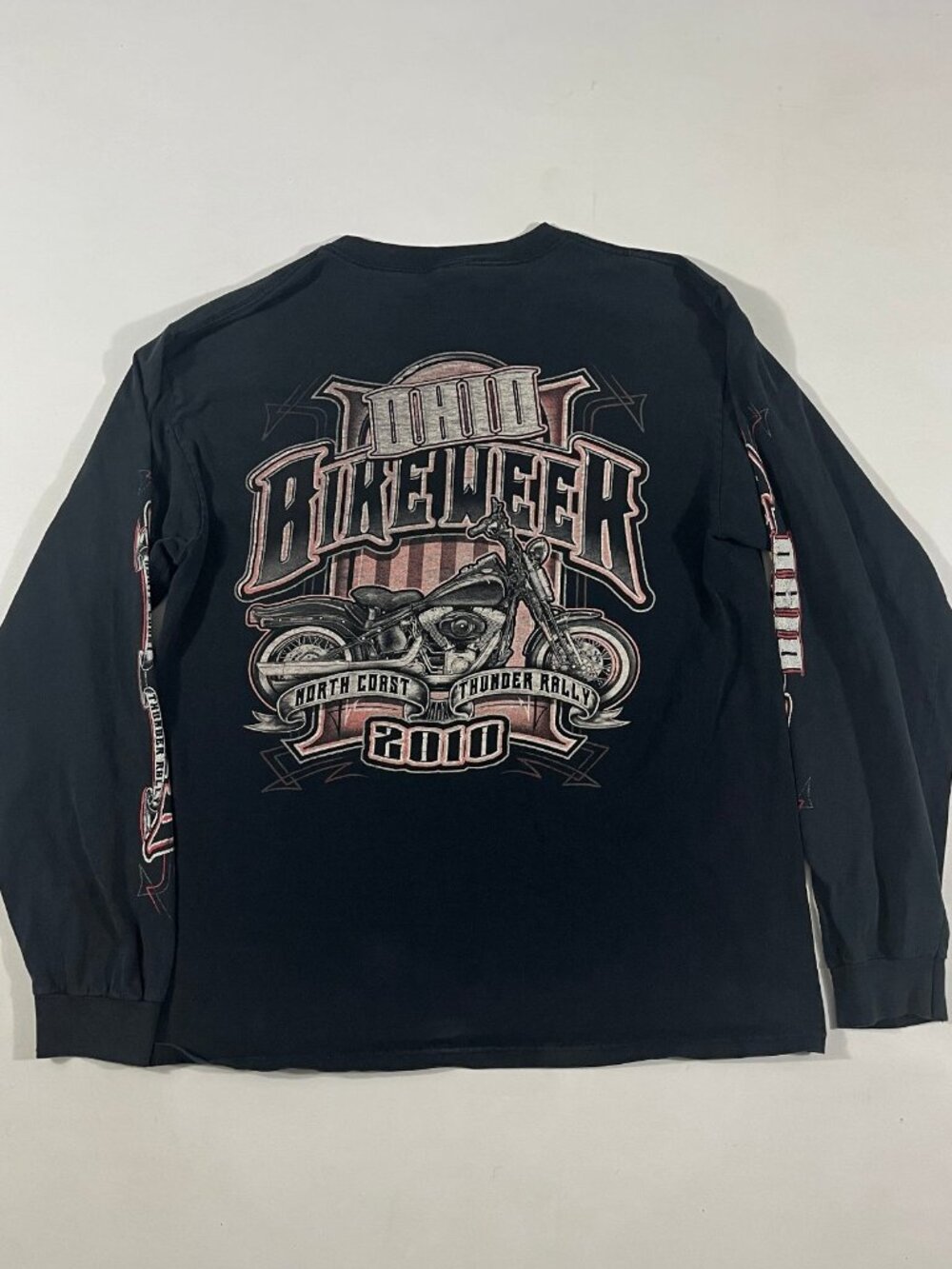 Ohio Bike Week 2010 North Coast Thunder Rally Biker Long Sleeve Tee L